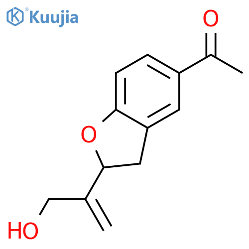 Ethanone,1-[(2R)-2,3-dihydro-2-[1-(hydroxymethyl)ethenyl]-5-benzofuranyl]- structure