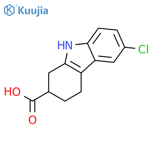 1H-Carbazole-2-carboxylic acid, 6-chloro-2,3,4,9-tetrahydro-, (-)- structure