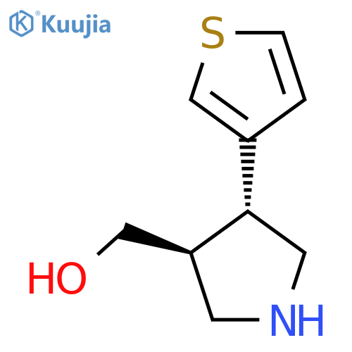 rac-(3R,4S)-4-(thiophen-3-yl)pyrrolidin-3-ylmethanol structure