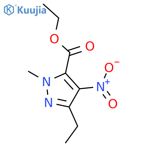 1H-Pyrazole-5-carboxylicacid, 3-ethyl-1-methyl-4-nitro-, ethyl ester structure
