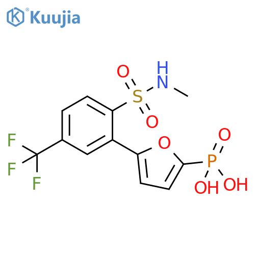 Phosphonic acid,[5-[2-[(methylamino)sulfonyl]-5-(trifluoromethyl)phenyl]-2-furanyl]- structure