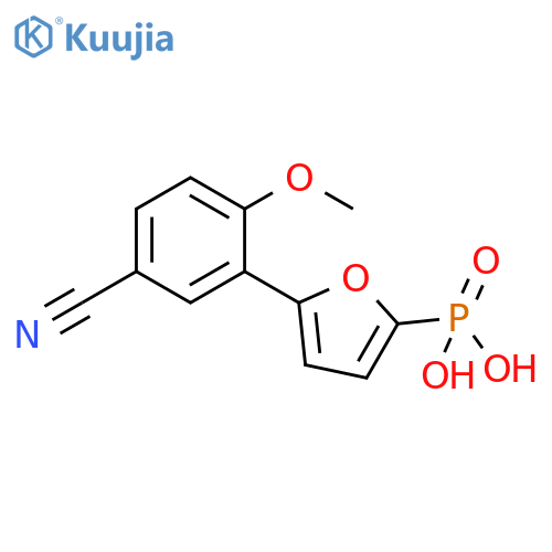 Phosphonic acid, [5-(5-cyano-2-methoxyphenyl)-2-furanyl]- structure