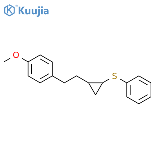 Benzene, 1-methoxy-4-[2-[2-(phenylthio)cyclopropyl]ethyl]- structure