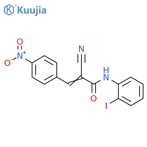 (2Z)-2-cyano-N-(2-iodophenyl)-3-(4-nitrophenyl)prop-2-enamide structure