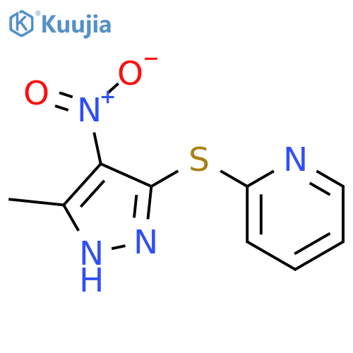 2-(3-methyl-4-nitro-1H-pyrazol-5-yl)sulfanylpyridine structure