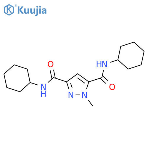 1-Methyl-1H-pyrazole-3,5-dicarboxylic acid bis-cyclohexylamide structure