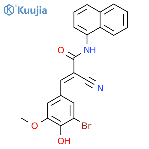 3-(3-bromo-4-hydroxy-5-methoxyphenyl)-2-cyano-N-(naphthalen-1-yl)prop-2-enamide structure