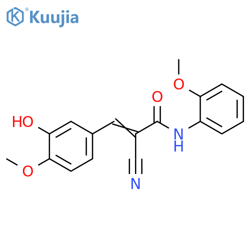 2-cyano-3-(3-hydroxy-4-methoxyphenyl)-N-(2-met hoxyphenyl)prop-2-enamide structure