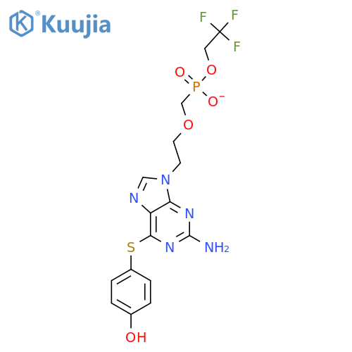 Phosphonic acid,[[2-[2-amino-6-[(4-hydroxyphenyl)thio]-9H-purin-9-yl]ethoxy]methyl]-,mono(2,2,2-trifluoroethyl) ester structure