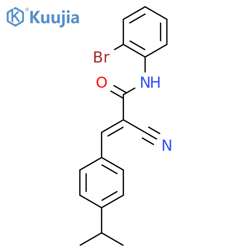 (E)-N-(2-bromophenyl)-2-cyano-3-(4-propan-2-ylphenyl)prop-2-enamide structure
