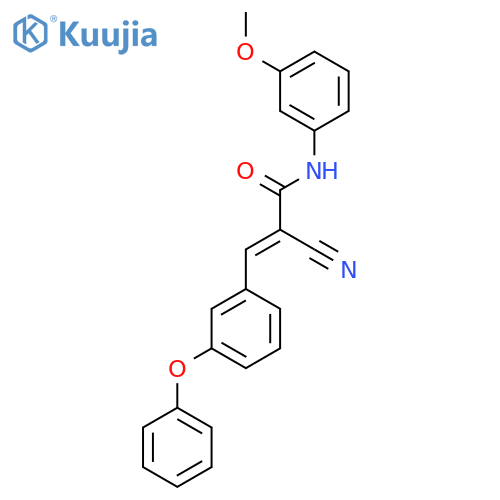 (E)-2-cyano-N-(3-methoxyphenyl)-3-(3-phenoxyphenyl)prop-2-enamide structure