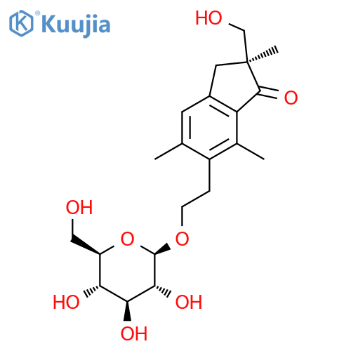 (2S)-2-(Hydroxymethyl)-2,5,7-trimethyl-6-[2-[(2R,3R,4S,5S,6R)-3,4,5-trihydroxy-6-(hydroxymethyl)oxan-2-yl]oxyethyl]-3H-inden-1-one structure