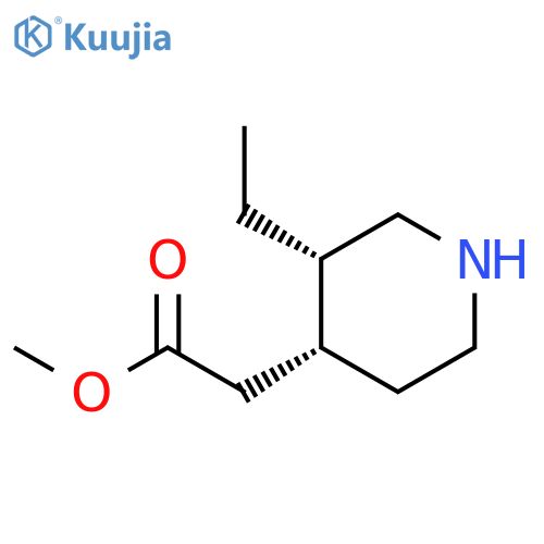 4-Piperidineacetic acid, 3-ethyl-, methyl ester, (3S-cis)- structure