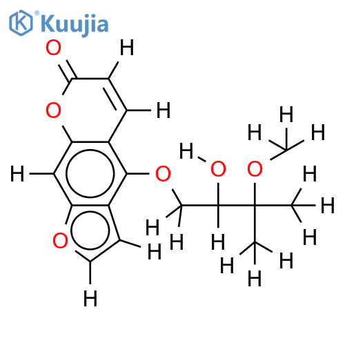 4-(2'-hydroxy,3'-methoxymethylbutoxy)-7H-furobenzopyran-7-one structure
