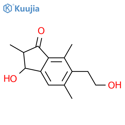 (2S,3S)-3-hydroxy-6-(2-hydroxyethyl)-2,5,7-trimethyl-2,3-dihydro-1H-inden-1-one structure