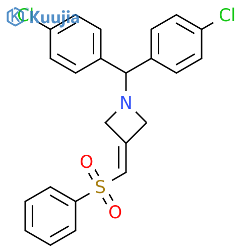 Azetidine, 1-[bis(4-chlorophenyl)methyl]-3-[(phenylsulfonyl)methylene]- structure