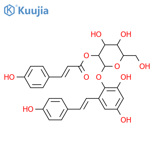 1-(4-Hydroxyphenyl)-2-(2,3,5-trihydroxyphenyl)ethylene; (E)-form, 2-O-[4-Hydroxy-E-cinnamoyl-(→2)-β-D-glucopyranoside] structure