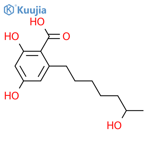 2,4-Dihydroxy-6-(6-hydroxyheptyl)benzoic acid; (R)-form structure