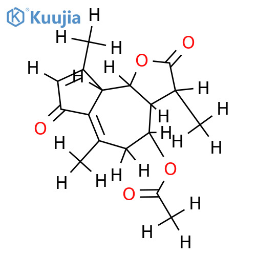 (11S)-8beta-acetoxy-6alpha-hydroxy-2-oxo-guaia-1(10),3-dien-12-oic acid-lactone structure