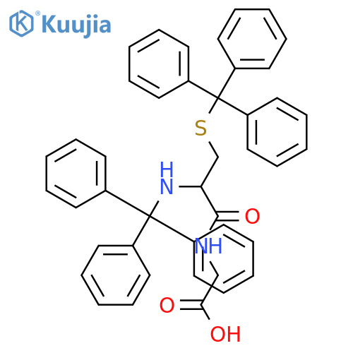 2-[[2-[tri(phenyl)methylamino]-3-[tri(phenyl)methylsulfanyl]propanoyl] amino]acetic acid structure