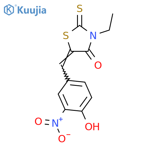 3-ethyl-5-[(4-hydroxy-3-nitrophenyl)methylidene]-2-sulfanylidene-1,3-thiazolidin-4-one structure