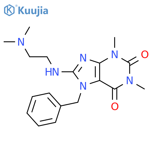 7-benzyl-8-{2-(dimethylamino)ethylamino}-1,3-dimethyl-2,3,6,7-tetrahydro-1H-purine-2,6-dione structure