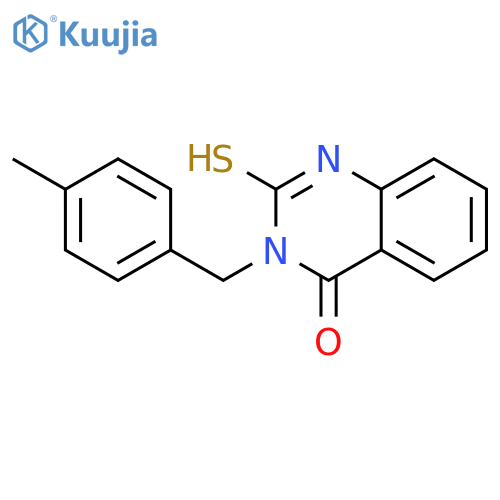 3-(4-methylphenyl)methyl-2-sulfanylidene-1,2,3,4-tetrahydroquinazolin-4-one structure