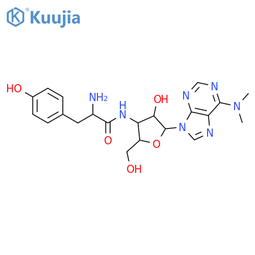 Adenosine,3'-[[(2S)-2-amino-3-(4-hydroxyphenyl)-1-oxopropyl]amino]-3'-deoxy-N,N-dimethyl- structure