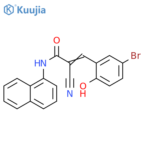 (E)-3-(5-bromo-2-hydroxyphenyl)-2-cyano-N-naphthalen-1-ylprop-2-enamide structure