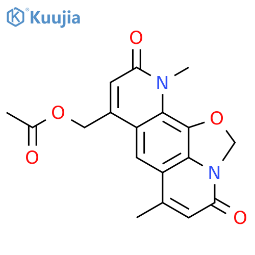 (6,11-dimethyl-4,10-dioxo-10,11-dihydro-4H-[1,3]oxazolo[5,4,3-ij]pyrido[3,2-g]quinolin-8-yl)methyl acetate structure