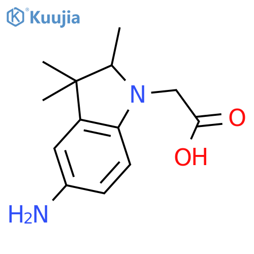 1H-INDOLE-1-ACETIC ACID, 5-AMINO-2,3-DIHYDRO-2,3,3-TRIMETHYL- structure