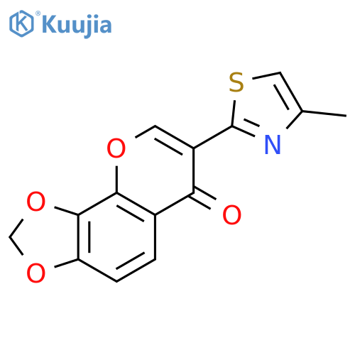 6H-1,3-Dioxolo[4,5-h][1]benzopyran-6-one, 7-(4-methyl-2-thiazolyl)- structure