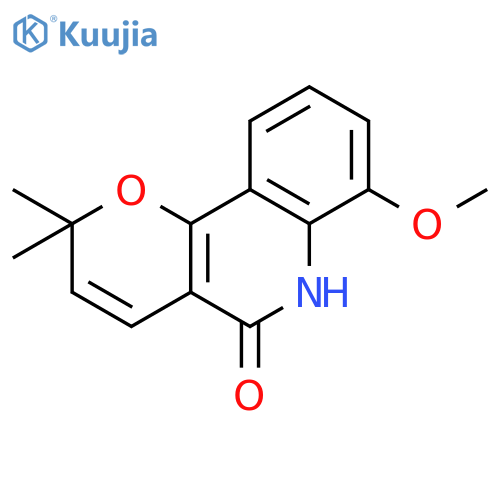 7-methoxy-2,2-dimethyl-2,6-dihydro-pyrano[3,2-c]quinolin-5-one structure