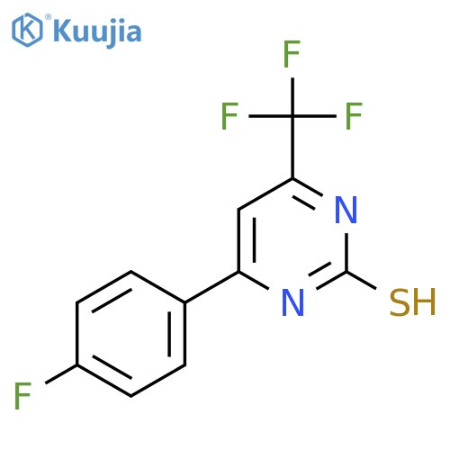 4-(4-fluorophenyl)-6-(trifluoromethyl)pyrimidine-2-thiol structure