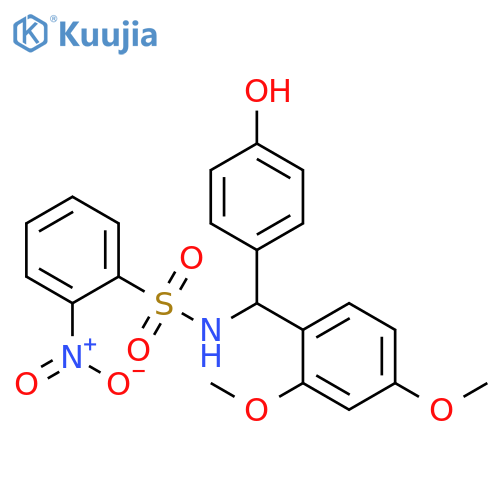 Benzenesulfonamide,N-[(2,4-dimethoxyphenyl)(4-hydroxyphenyl)methyl]-2-nitro- structure