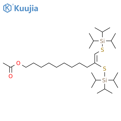 10-Undecen-1-ol, 10,11-bis[[tris(1-methylethyl)silyl]thio]-, acetate,(10Z)- structure