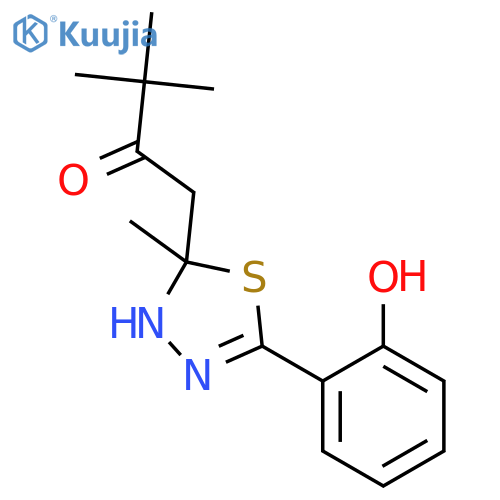 <br>1-[5-(2-Hydroxy-phenyl)-2-methyl-2,3-dihydro-[1,3,4]thiadiazol-2-yl]-3,3-di methyl-butan-2-one structure