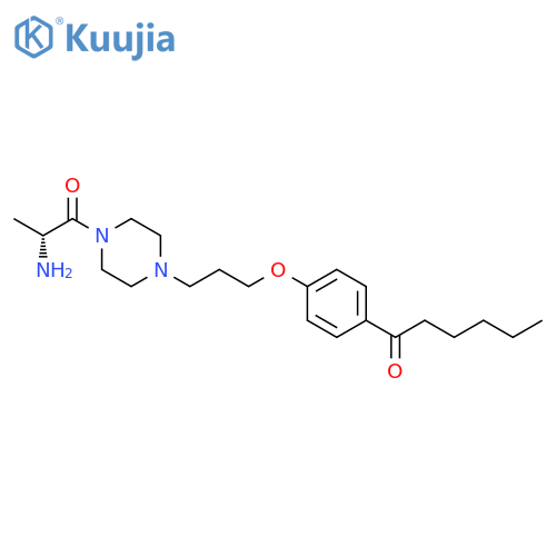Piperazine,1-[(2R)-2-amino-1-oxopropyl]-4-[3-[4-(1-oxohexyl)phenoxy]propyl]- structure