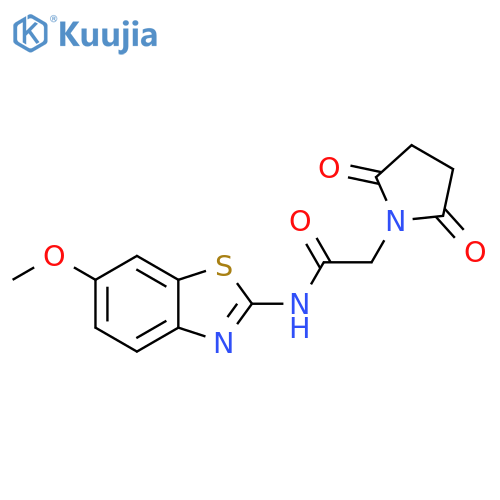 2-(2,5-dioxopyrrolidin-1-yl)-N-(6-methoxy-1,3-benzothiazol-2-yl)acetamide structure