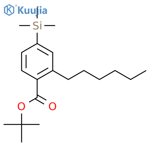 BENZOIC ACID, 2-HEXYL-4-(TRIMETHYLSILYL)-, 1,1-DIMETHYLETHYL ESTER structure