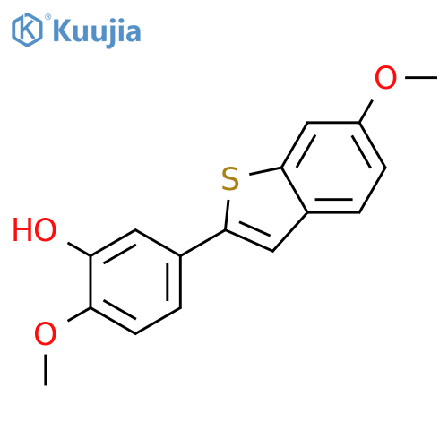 Phenol, 2-methoxy-5-(6-methoxybenzo[b]thien-2-yl)- structure