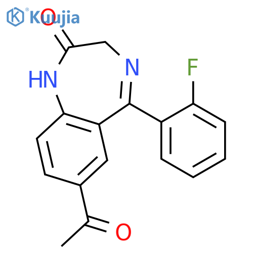 2H-1,4-Benzodiazepin-2-one,7-acetyl-5-(2-fluorophenyl)-1,3-dihydro- structure