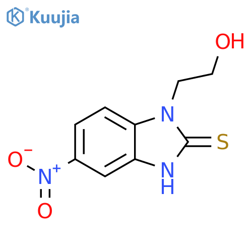 2H-Benzimidazole-2-thione, 1,3-dihydro-1-(2-hydroxyethyl)-5-nitro- structure