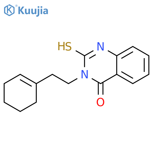 3-2-(cyclohex-1-en-1-yl)ethyl-2-sulfanyl-3,4-dihydroquinazolin-4-one structure