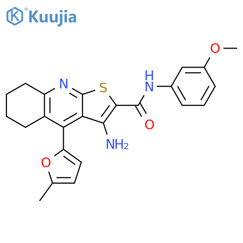 3-amino-N-(3-methoxyphenyl)-4-(5-methylfuran-2-yl)-5H,6H,7H,8H-thieno2,3-bquinoline-2-carboxamide structure
