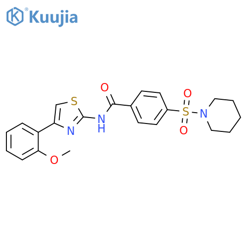 N-4-(2-methoxyphenyl)-1,3-thiazol-2-yl-4-(piperidine-1-sulfonyl)benzamide structure