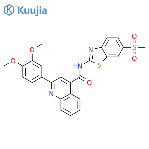 <br>2-(3,4-Dimethoxy-phenyl)-quinoline-4-carboxylic acid (6-methanesulfonyl-ben zothiazol-2-yl)-amide structure