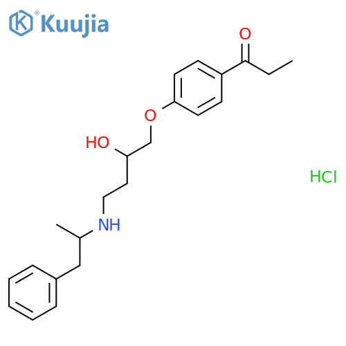 1-(4-{2-hydroxy-4-[(1-phenylpropan-2-yl)amino]butoxy}phenyl)propan-1-one hydrochloride (1:1) structure
