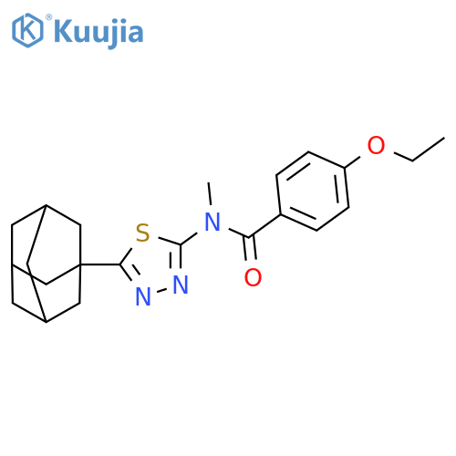 N-5-(adamantan-1-yl)-1,3,4-thiadiazol-2-yl-4-ethoxy-N-methylbenzamide structure