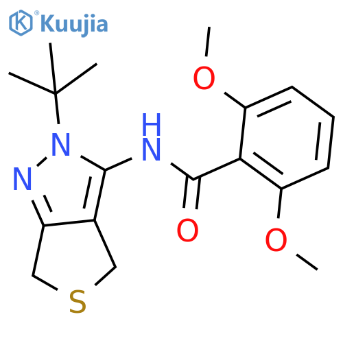 N-{2-tert-butyl-2H,4H,6H-thieno3,4-cpyrazol-3-yl}-2,6-dimethoxybenzamide structure